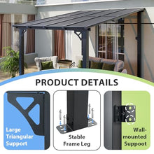 Aoxun Gazebo with Aluminum Frame & Polycarbonate Panel 8’x10’ Black