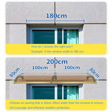 Transparent Window Awning with Polycarbonate Panel and Aluminum Frame (59"x236")