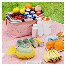 Outdoor Portable Picnic Basket and Picnic Mat Set Folding Picnic Camping Lunch Bag Insulated Cooler Bag (Color : B Size : 42 * 23 * 23cm) (C 42 * 23 * 23cm)