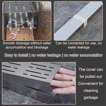 ZGLINMZ Stainless Steel Trench Drain Kit, Rectangular Shower Drain and Grates, Outdoor Sidewalk Parking Patio Deck Floor Trough Guttering, Channel Trench Drainage System(25x7x5CM)