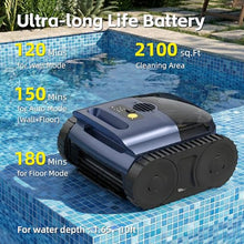 Pool Vacuum for Inground Pool & Above Ground Pool, Cordless Pool Cleaner with Smart Navigation, Self-Parking, LED Indicator, Wall&Waterline Cleaning Pool Robot up to 2150 Sq.ft