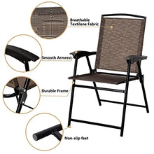 DUYHBAWRS 3PC Bistro Patio Garden Furniture Set 2 Folding Chairs Glass Table Top Steel Round Table