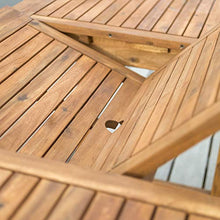 Walker Edison Maui Modern 6-Piece Solid Acacia Wood Outdoor Dining Set Brown