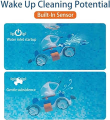 Cordless Robotic Pool Cleaner,Automatic Pool Robot Vacuum with Max 90 Mins Working Time, Self-Parking,Robotic Swimming Pool Cleaner for Above