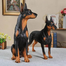 GeRRiT Realistic Doberman Dog Statue, Animal Memorial Figurines, Resin Sculpture Waterproof, Decorated in Outdoor Home Courtyard Grass,Sitting Garden Ornaments,