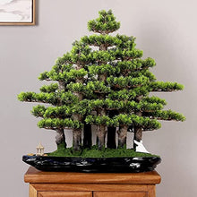 LSHAOBO Artificial Tree Bonsai Realistic Cypress Moss Small Pavilion Ceramic Villain Chinese Bonsai Indoor Office Decoration