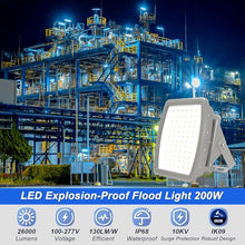 200W Explosion Proof LED Flood Light, 26000LM 5000K, Class I Division 2