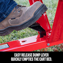 CRAFTSMAN, CMXGZBF7124355, 750-lb Capacity Steel Tow Behind Dump Cart, 12 Cubic Feet Capacity, Removable Tailgate - Garden Utility Trailer, 16” x 4” Pneumatic Tires
