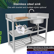 NYTFHMS Stainless Steel 1 Compartment Commercial with Faucet & Strainer - Ideal for Outdoor Grills Restaurants Camping & Gardens - Versatile & Easy to Clean,L1-80x50x80cm