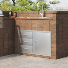 VEVOR Outdoor Kitchen Drawers 38.1"W x 22.6"H x 20.8"D Stainless Steel