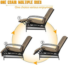 Skiway Outdoor Patio Recliner with Hand-Woven Wicker, Rust-Resistant Frames and Small Side Table Set of 2(Brown), 1 seat