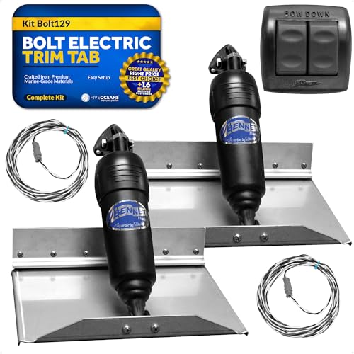 Bennett Marine Bolt Electric Trim Tab System 12" x 9" Black and Silver