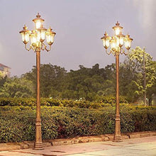 5-Lights Vintage Post Lights Retro Exterior Waterproof Pillar Lamp Aluminum Landscape Street Light Backyard Patio Park Garden Lawn Pathway Driveway Pole Column Lamp ( Color : Black , Size : 270cm )
