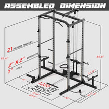 VANSWE Power Rack Olympic Power Cage Home Gym Equipment Black&Silver