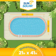 Sun2Solar Blue 21 ft x 41 ft Oval Pool Solar Cover | 16 Mil