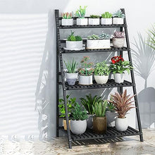 ZOCWJK Ladder Plant Stand 4Tier Wooden Planter Holder Flower Pot Display Shelf for Home Patio Lawn Garden Balcony Plant Stand Indoor,Black-100cm