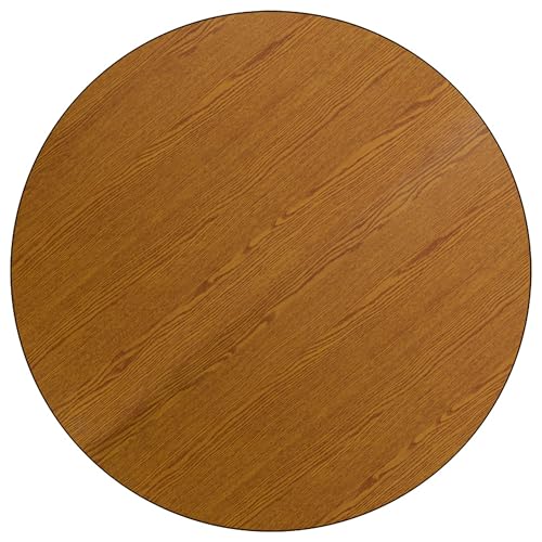 Flash Furniture Wren Mobile Round Oak Activity Table Height Adjustable 60''