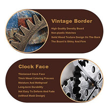 Outdoor Wall Clock Weatherproof 20 Inch Garden Wall Clocks Outdoor Roman Numerals Outside Clocks for Garden Retro 3D Mute Gear American Industrial Wind Creative Wall Clock B (B)