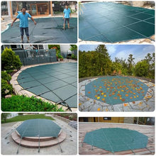 LZMZMQ Heavy Duty Round Pool Covers for Inground Pools, Custom Winter Swimming Pool Safety Cover Sturdy & Wear-Resistant, Concrete Floor Mounted with Fittings(33ft(Round Cover))