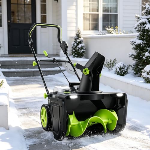 40v Cordless Snow Thrower, 3500w Brushless Motor, 20" Path 4batteries