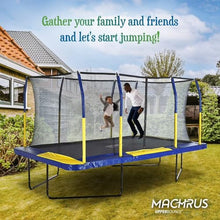 Upper Bounce Rectangle Trampoline with Enclosure Blue/Yellow