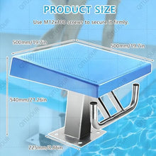 MSHOSAC Heavy Duty Diving Board with Handrail, Non-Slip Swimming Platform with Stainless Steel Base 15° Inclined for Pool Training Competition