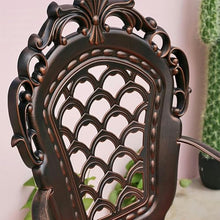 KUYBTU Garden Bench Cast Aluminium Bistro Set of 2 Chairs and Round Table,Outdoor Garden Furniture Sets for Dining, Patio, Terrace, Decking