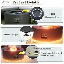 Dineli 30" Round Propane Fire Pit Table Firepit Table for Outside Patio