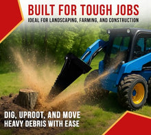Mytee Products 46" Deep Stump Bucket Tree Scoop Digger with H&L 230 Series Teeth and Pins for Ripping Roots, Digging, Uprooting Stumps, Land Clearing, and Handling Large Debris.