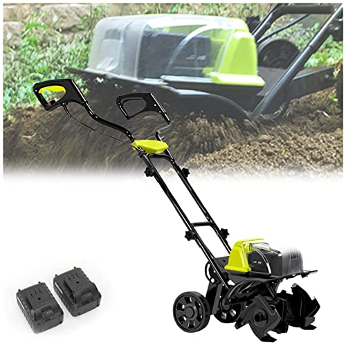 Cordless Rotavator,Cordless Garden Tiller Rotavator with Rechargeable Battery and Charger Tillage,Depth 18cm, Cultivated Land Width 36cm
