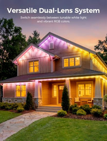 CDN Permanent Outdoor Lights for House,150ft with 72 RGBCW Dual-Color Heads