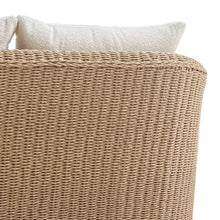 Pavilion 80 in. Natural Metal Outdoor Sofa with Boucle White Cushions