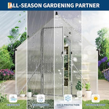CABIHOME 8x16 ft Outdoor Greenhouse Kit, Heavy Duty Polycarbonate Greenhouse with Reinforced Aluminum Frame, Adjustable Roof Vent, Lockable Door & Quick-Connect System for All Seasons