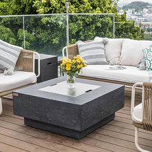 Elementi Manhattan 36" Propane Concrete Outdoor Fire Pit Table Bundle