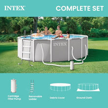 INTEX Prism Frame 15ft x 48in Round Above Ground Swimming Pool Set w/Pump