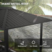 Outsunny 6' x 8' Hardtop Grill Gazebo with Aluminum Frame and Metal Roof Black
