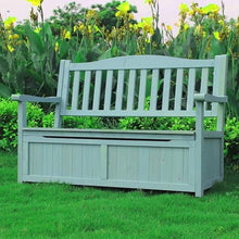 GQMYCDM Outdoor Storage Bench, Patio Storage Box, with Armrests and Backrests, Garden Furniture, Weatherproof Bench, for Garden, Home, Patio, Pools(Blue)