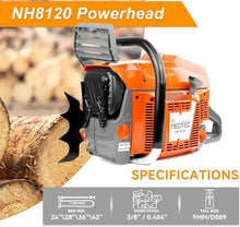 NEO-TEC NH8120 Chainsaw Gas 120cc Gas Powered Chainsaw with 36 Inch Bar, 8.4hp 6.2kw Big Large 2-cycle Motosierra De Gasolina for Extreme Logging Cutting, All Parts Fit for Husqvarna 3120 Xp