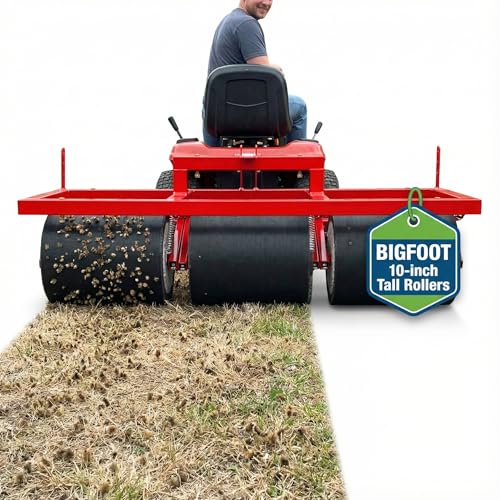 Pull-Behind Bigfoot Sticker Burr Roller Remover Yard Tool - USA Made, Our Largest Burr Remover Tool for Fast & Efficient Burr Removal - Patented Goat Head Roller and Picker - 36" Wide Maximum Coverage