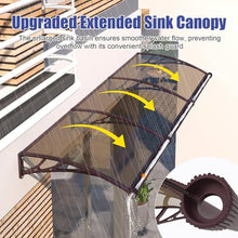 Awning for Door 40x160 Inch, Awnings for Doors with Separate Drainage, Polycarbonate UV Rain Snow Protection Window Awnings for Patio, Outdoor Canopy for Porch