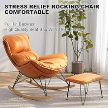 MHJKHG Relax Rocking Chair with Footstool High Backrest Adult Lazy Sofa Can Recline for Living Room Bedroom,7,Large，1 Large