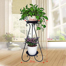 RWGOVLU Plant Stand Flower stand Plant Metal Flower Stand, European Wrought Iron Flower Stand, Multi-layer Floor Indoor Flower Stand, Round Vortex Flower Stand, 32*65cn, Black