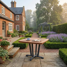 OTSUN Outdoor Dining Table, HDPE Square Dining Table with Slatted Top Versatile for Patio Backyard Deck & Garden
