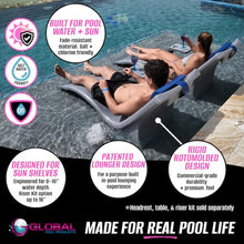 Global Pool Products 2 Set Lounger Chairs – Rotomolded Pool Lounge Chairs, UV-Resistant, Salt & Chlorine Friendly, 300 lb Capacity, Grey GPP-LF-LC-G