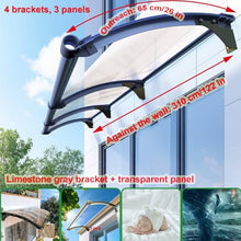 Outdoor Aluminum Door Canopy UV Resistant Rainproof Soundproof Patio Shelter 100x350cm (Small) for Home Entrances Porches