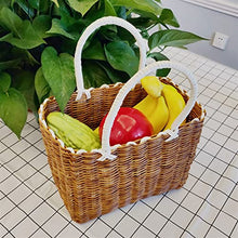 Storage Basket,Small Picnic Handmade Wicker Shopping Home Vegetable Fruit Packing Garden Imitating Rattan Woven Flower