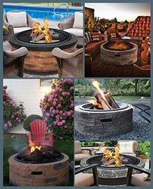 Fire Pits Outdoor Garden Wood-Burning Fire Pit Barbecue Grill, Backyard Patio Outdoor Imitation Stone Fireplace