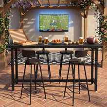 MISXEOE Outside Patio Bar Table Extra Long 47.2"-102.4", Outdoor Wood High Bar Table Counter Height Tables, Weather Resistant for Balcony, Pool, Garden, Backyard(Black 2,86.6"x15.7"x41.3")