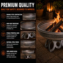 Ohio Flame Liberty 36” Wood Burning Fire Pit Carbon Steel with Circular