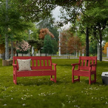 Wildridge Heritage Garden Bench, Cardinal Red - Outdoor All-Weather HDPE Furniture